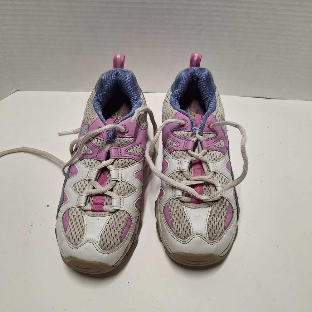 Kids White and Pink Athletic Shoes